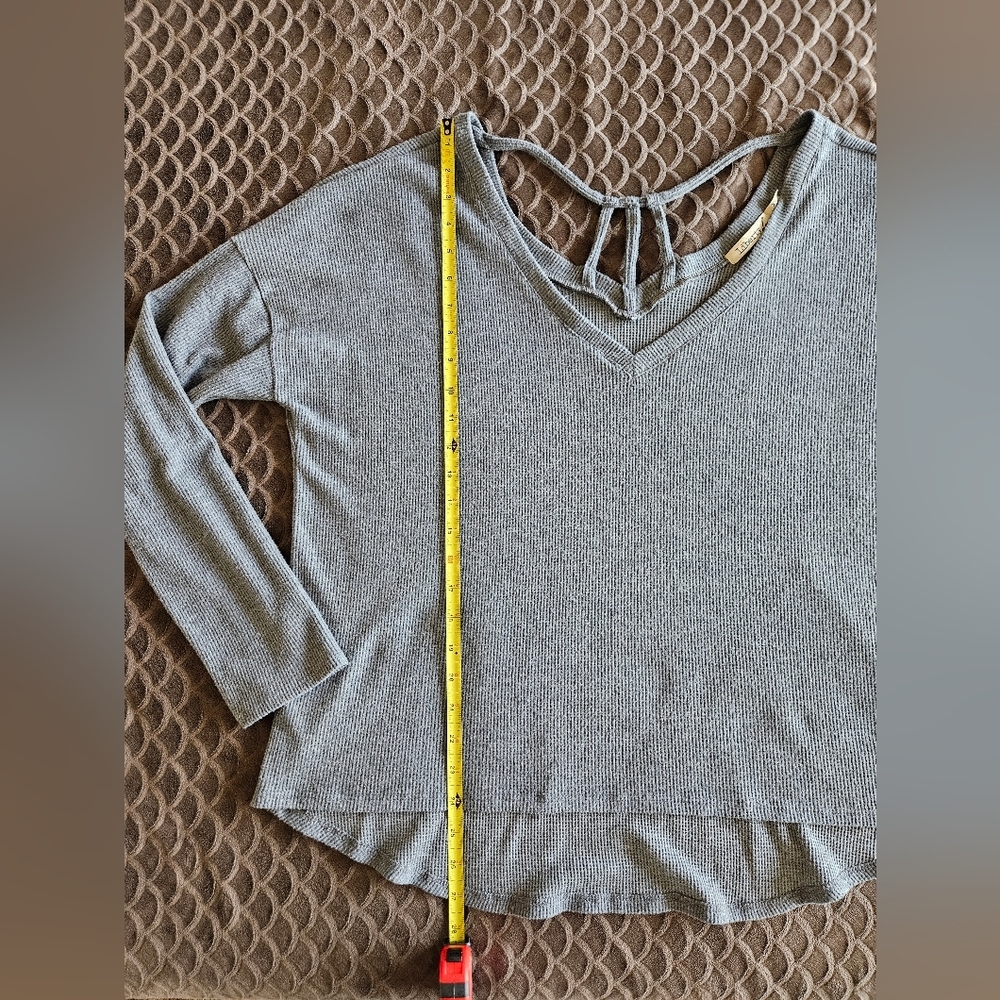 Liberty Love Waffle Knit Tank In Gray - Size XL - Picture 3 of 5